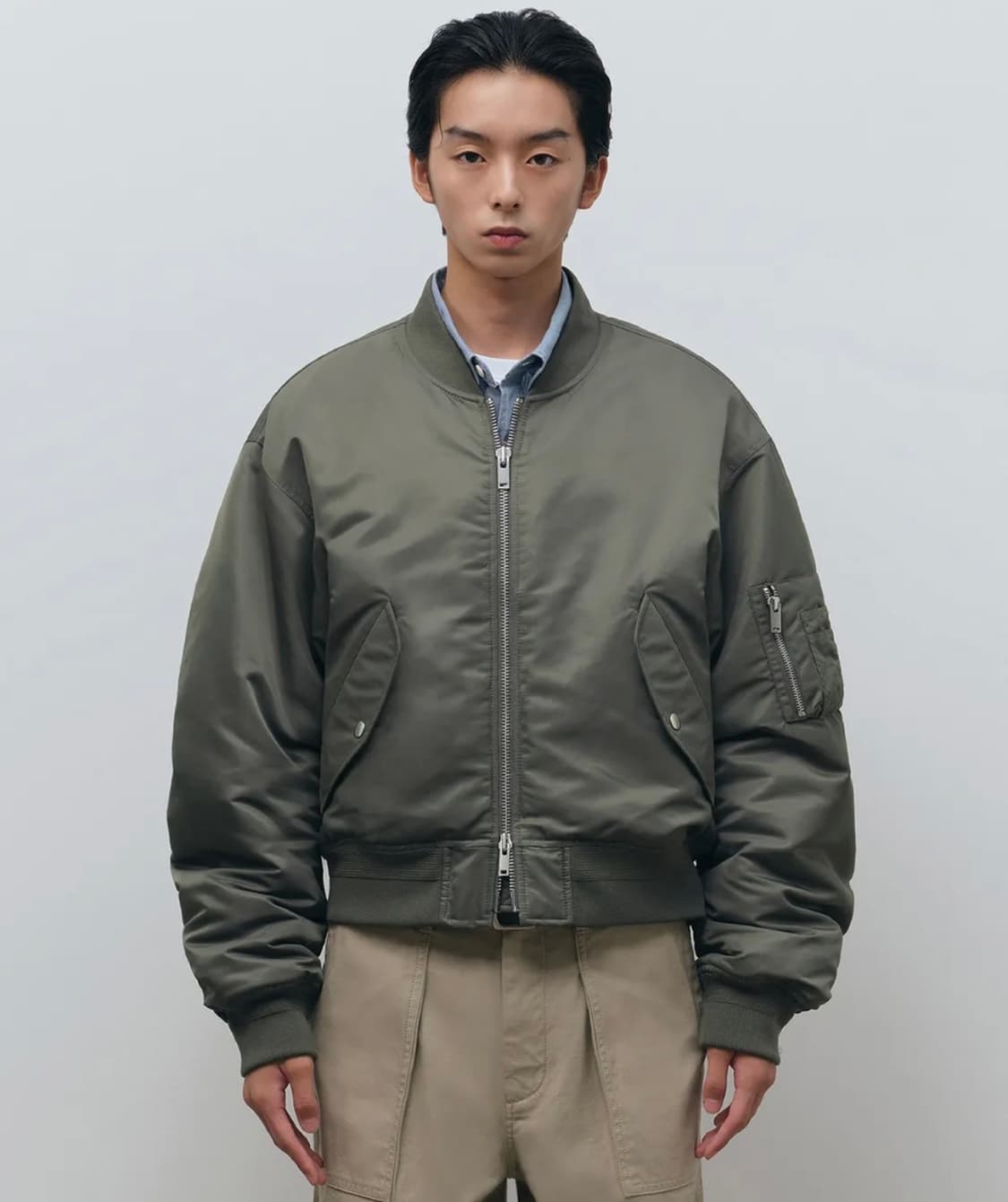 무탠다드 쇼트 MA-1 보머 재킷 [카키] 상품이미지1