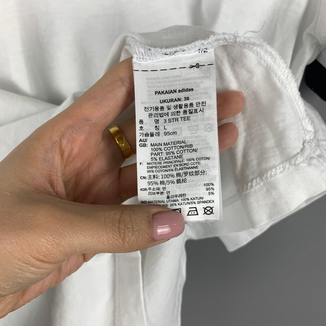 아디다스 화이트 반팔 링거 티셔츠 상품이미지4