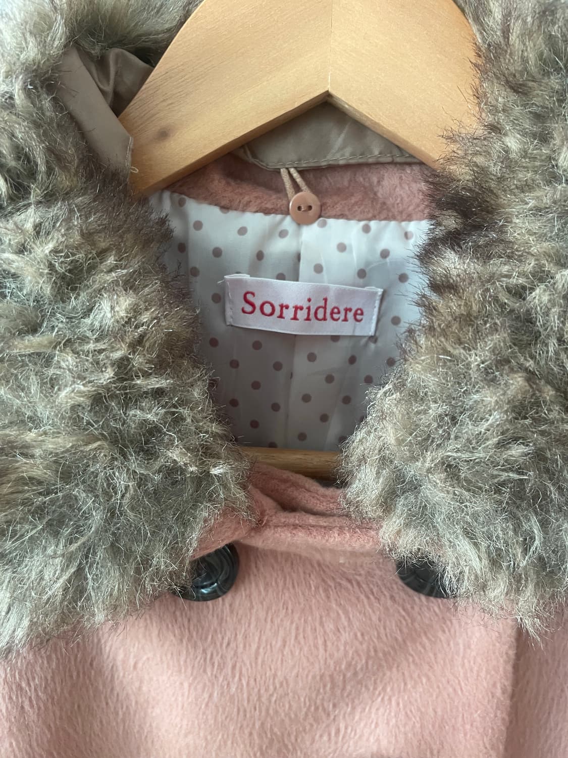 모리걸 빈티지 히메갸루 핑크 퍼 카라 코트 💗🤎 상품이미지2