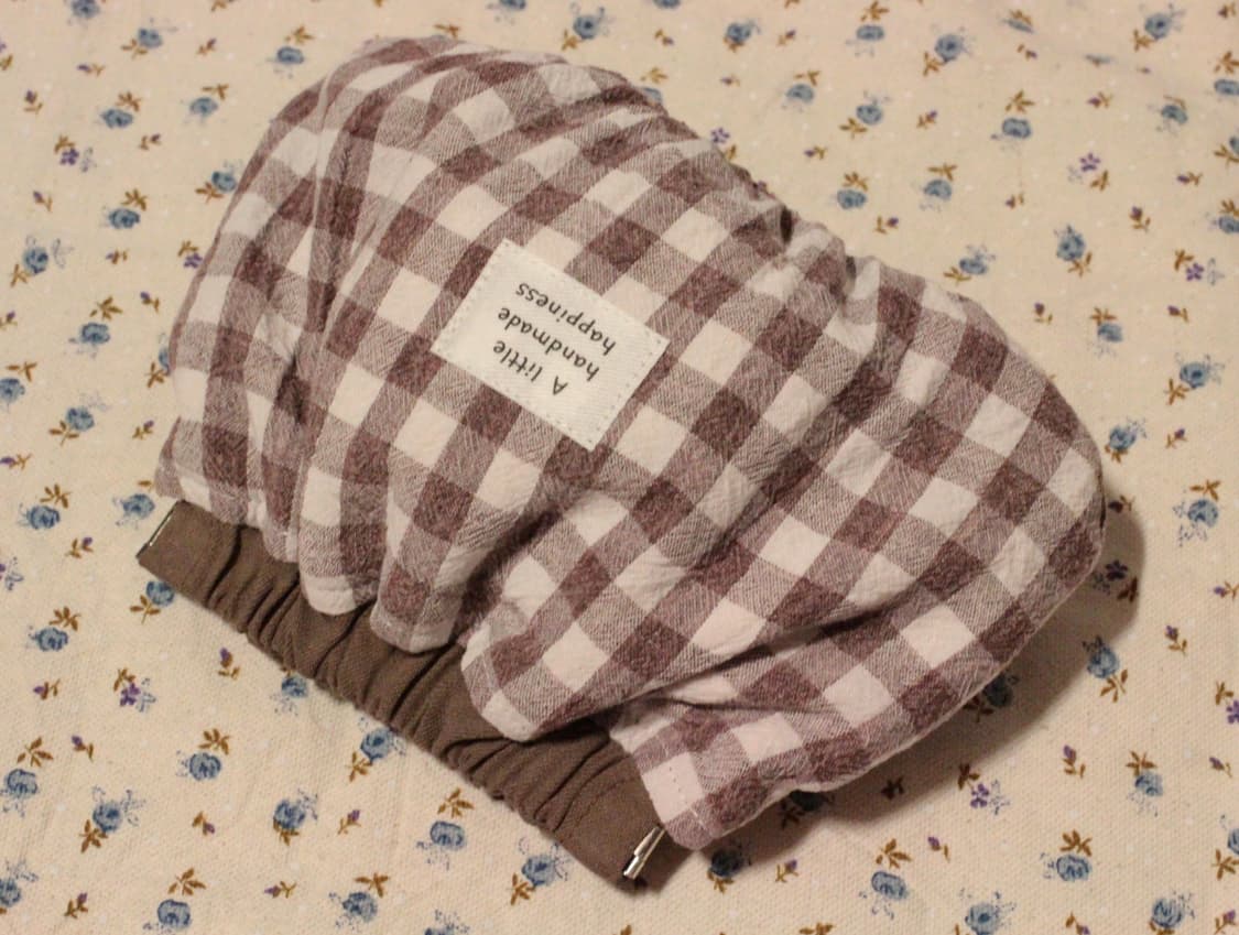 핸드메이드 브라운체크 바네 파우치 상품이미지2