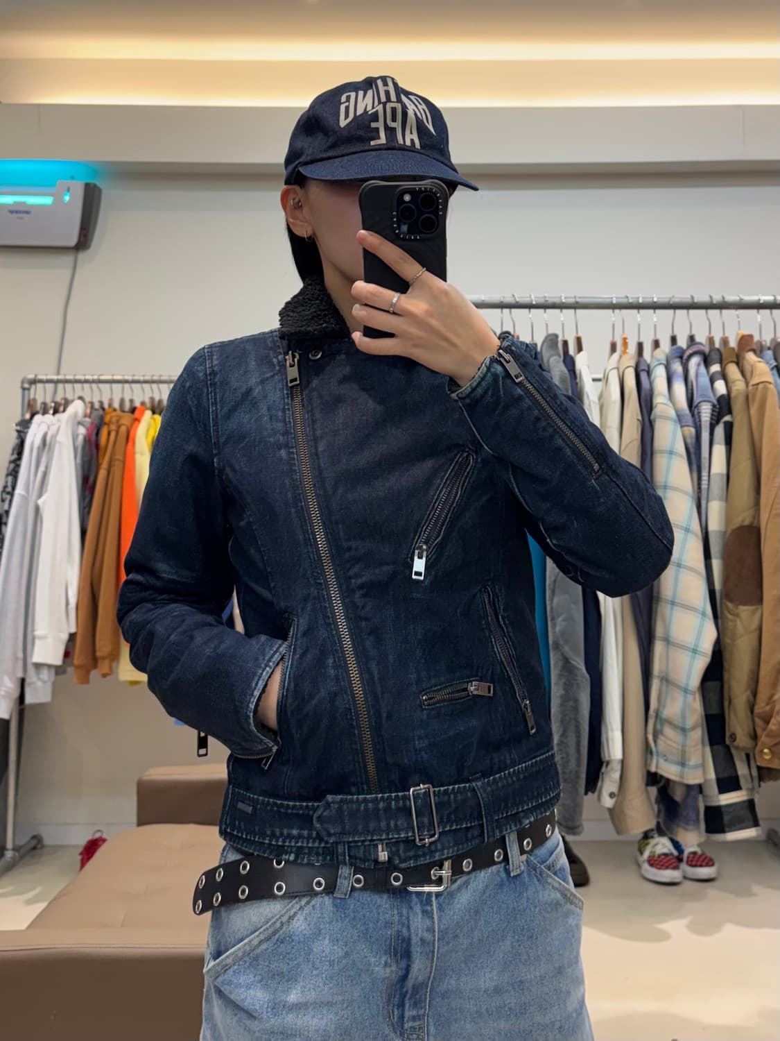 디젤 멀티지퍼 데님 무스탕 상품이미지7