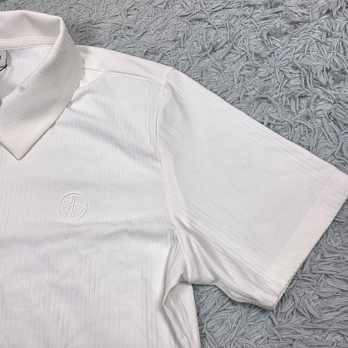 [새상품] 젝시믹스 골프 여성 리브드 폴로 숏슬리브 화이트 L 상품이미지5