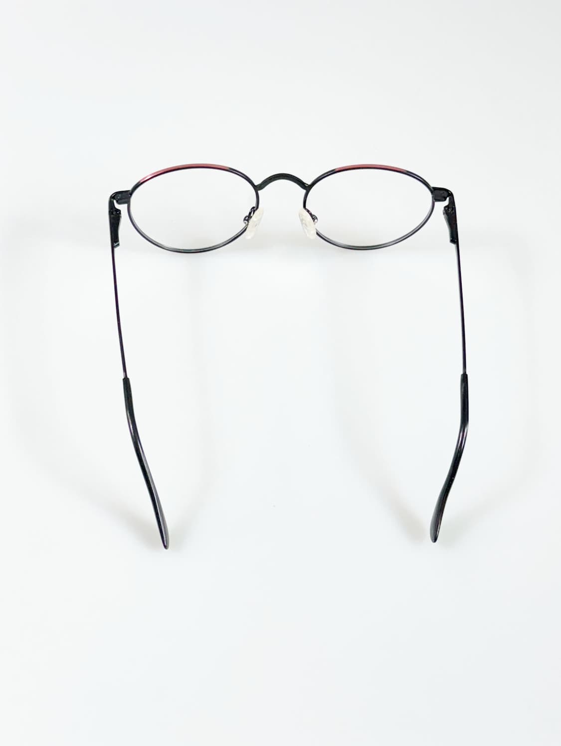 90s 유럽제 핑크 블랙 투톤 슬림 라운드 빈티지 안경 상품이미지5