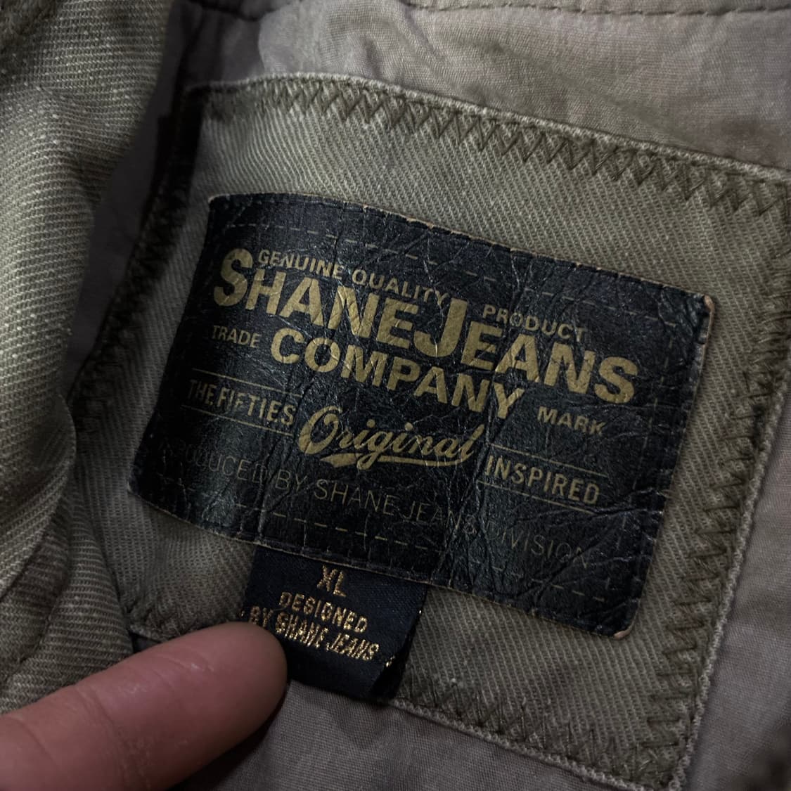 SHANEJEANS 카키색 남성 면 자켓 y2k 95-100 상품이미지2