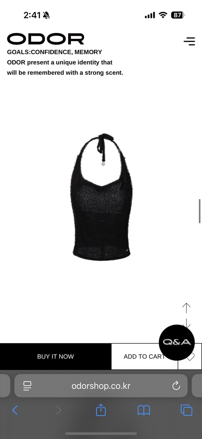 Odor whoosh halter top 홀터나시 블랙 상품이미지2