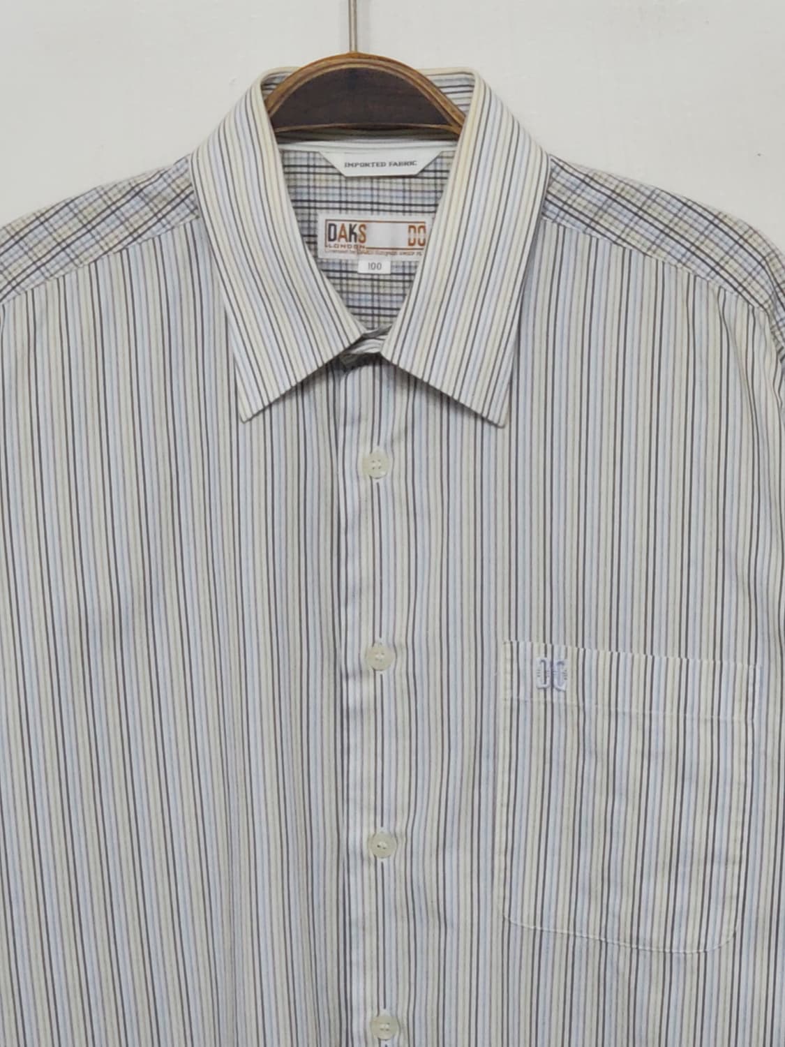 (105) 닥스 반팔셔츠 스트라이프 체크 남방 포켓  상품이미지2