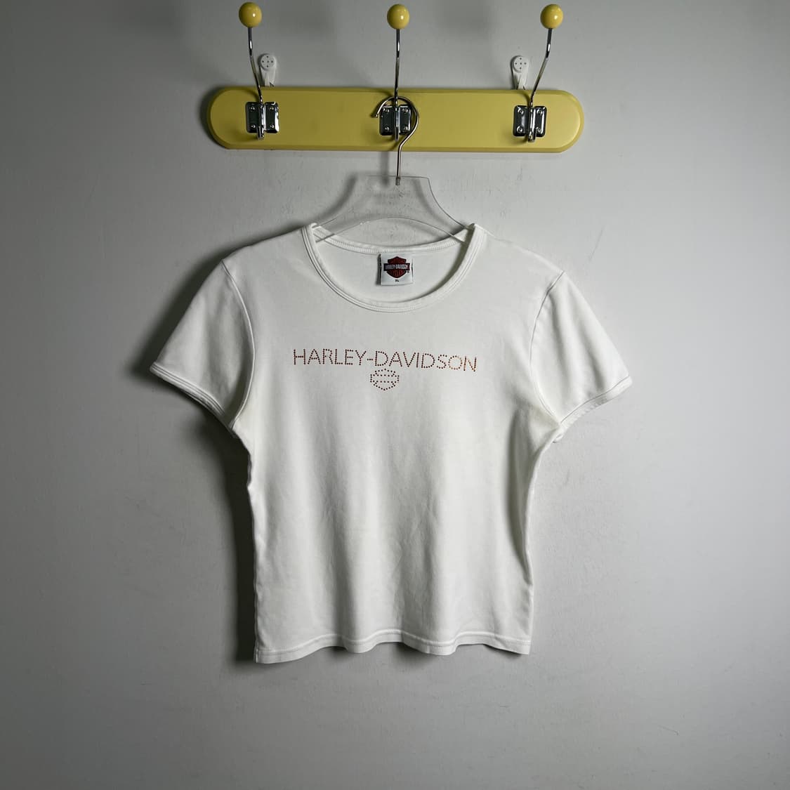 할리데이비슨 큐빅 로고 화이트 반팔 티셔츠 XL 상품이미지1