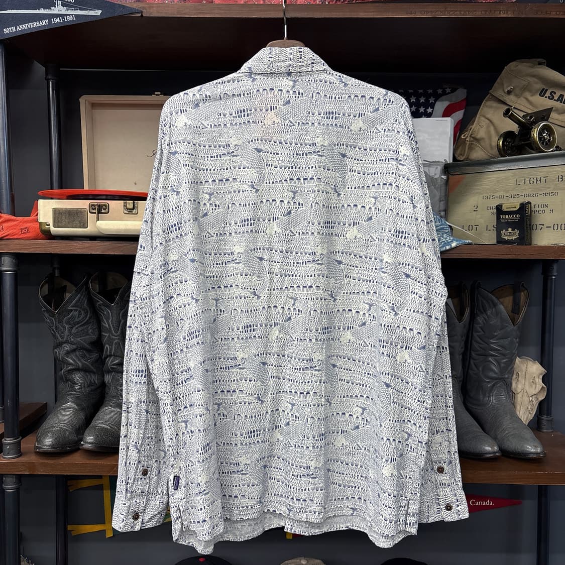 00s 파타고니아 오가닉코튼 본피쉬 프린팅 유틸리티 피싱셔츠 N1016 상품이미지2