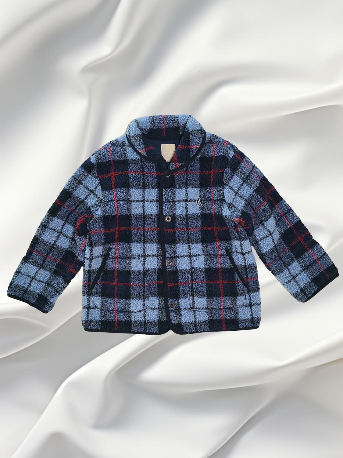 [빈폴 키즈 140] 체크 뽀글이 후리스 자켓 9세 10세 남아 여아 상품이미지1