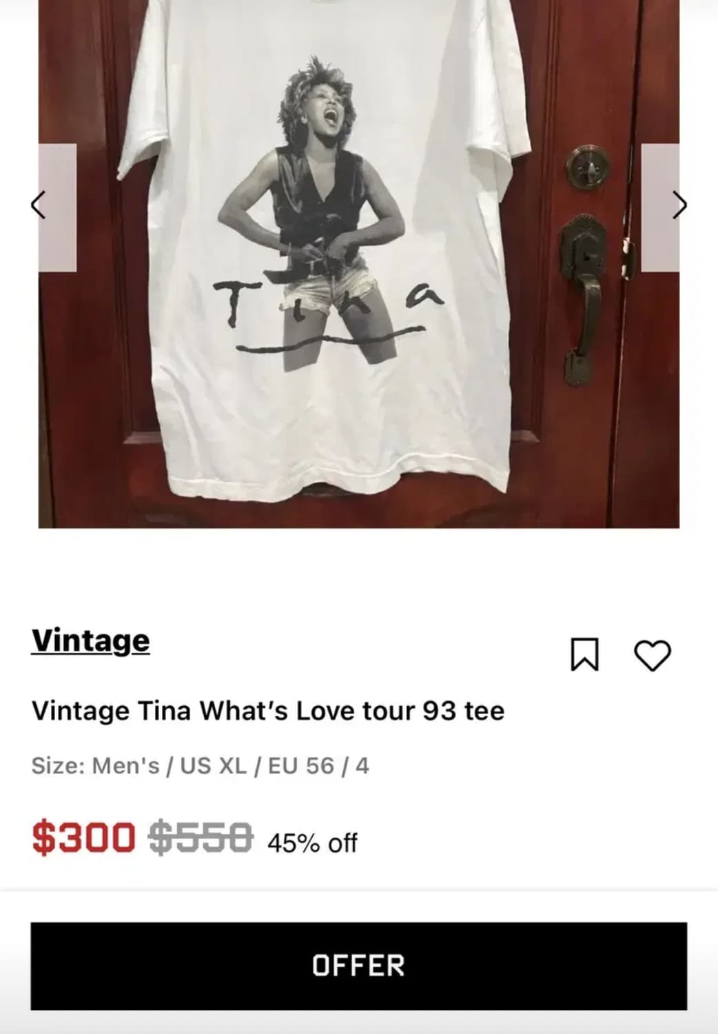 티나 터너 90s 빈티지 티셔츠 밴드티 상품이미지5