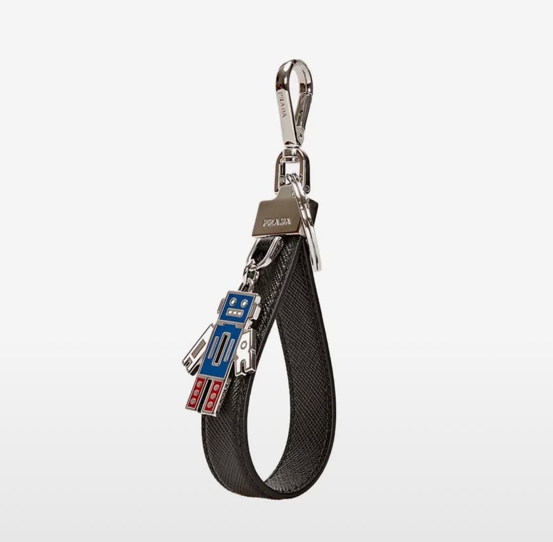 프라다 로봇 키링 블랙 사피아노 가죽 상품이미지2