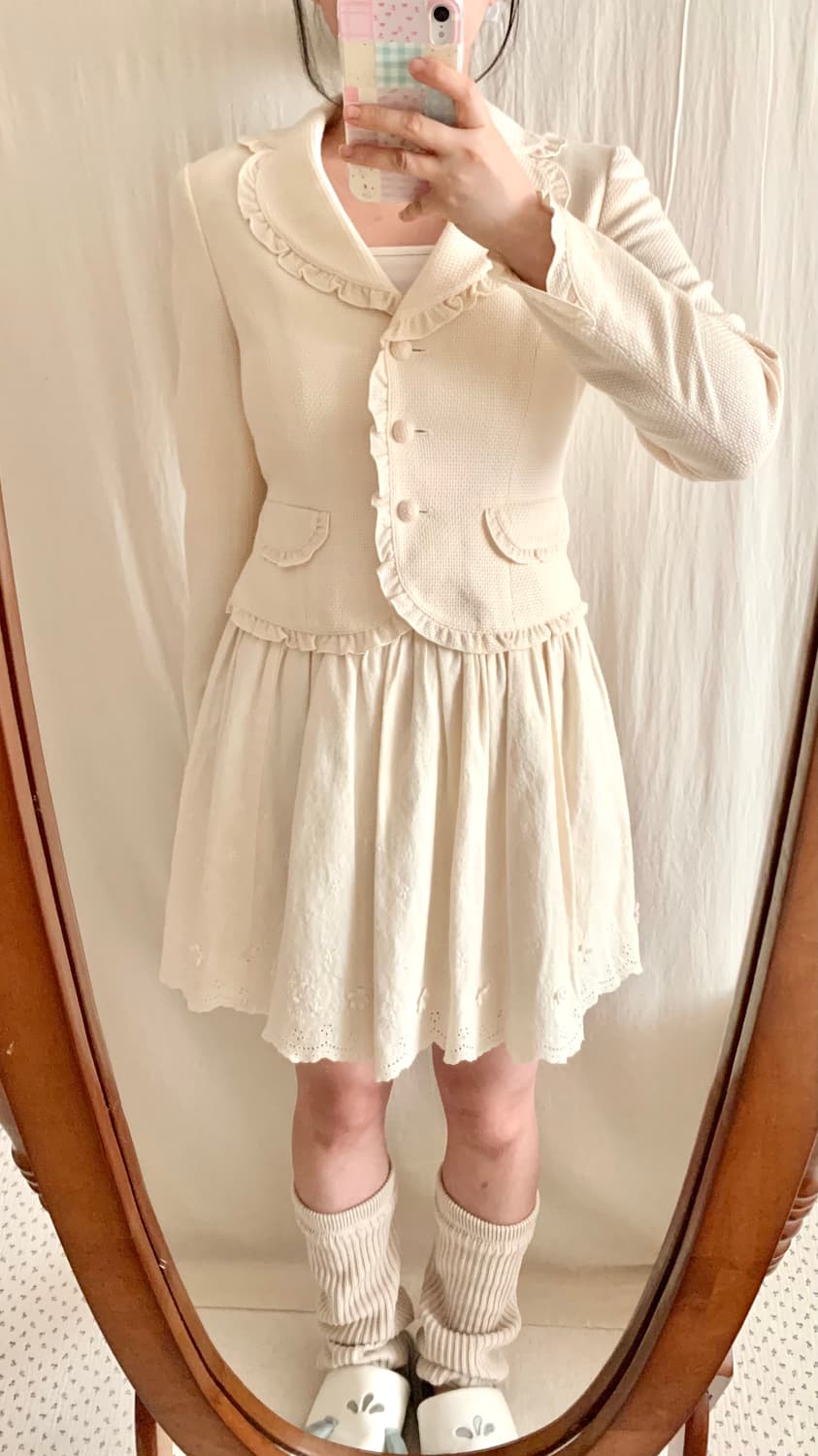 크림아이보리 프릴 페미닌 자켓 상품이미지4