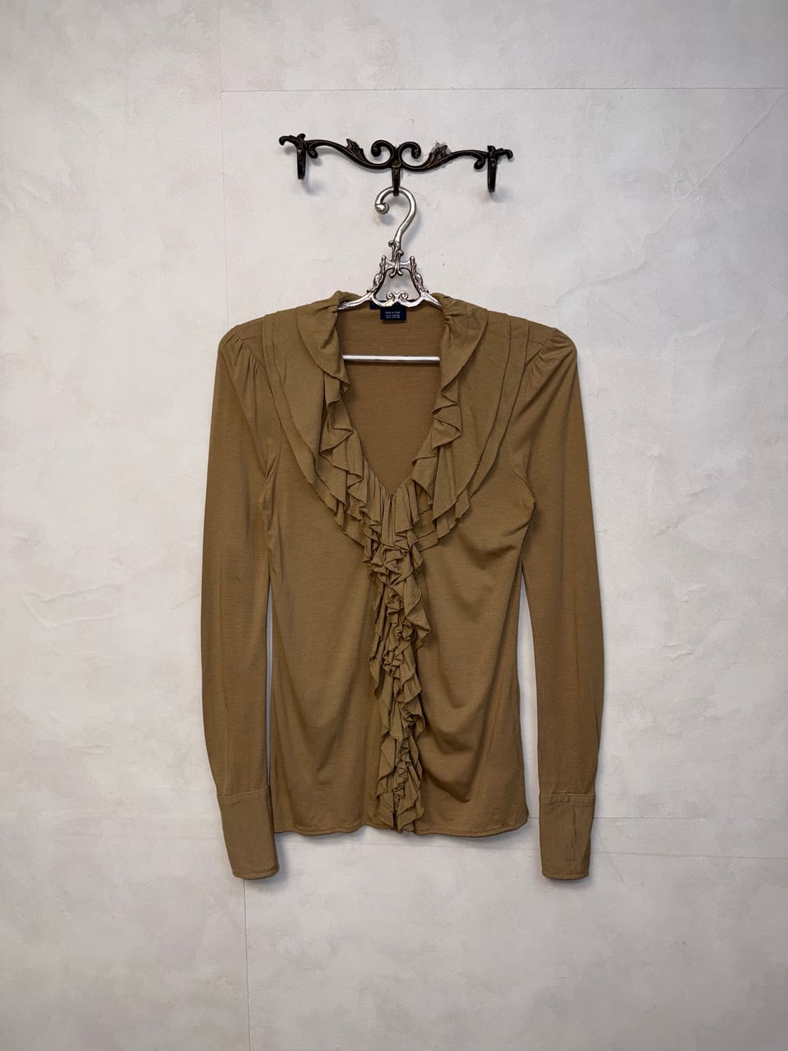 Ralph Lauren beige ruffle long sleeve 상품이미지3