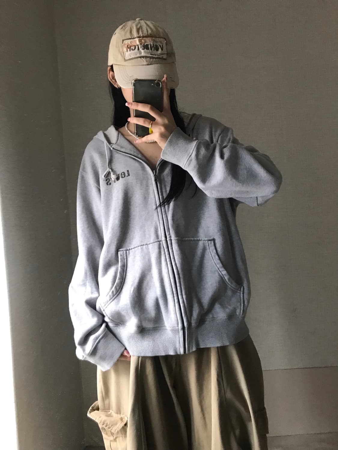 리바이스 그레이 후드집업 상품이미지1