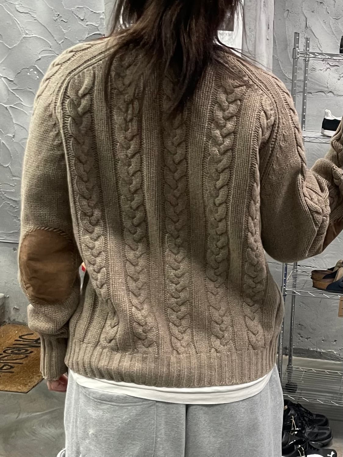 폴로 꽈배기 엘보 패치 니트 상품이미지8