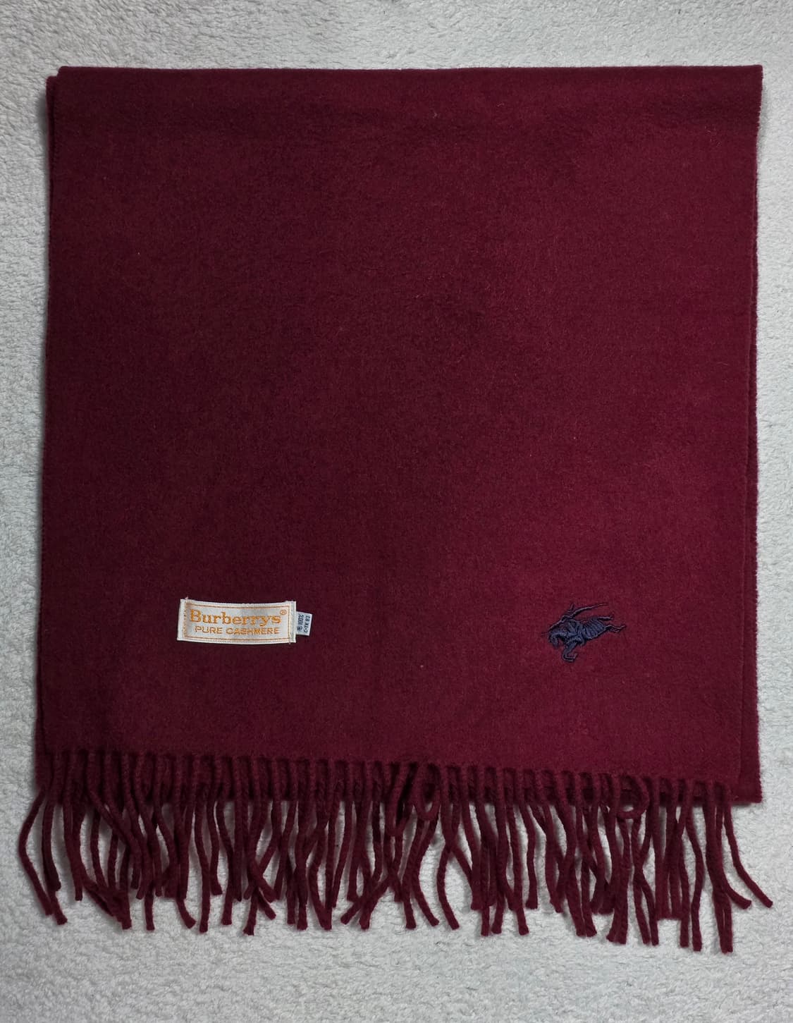 버버리 캐시미어 버건디 로고각인 머플러 상품이미지3