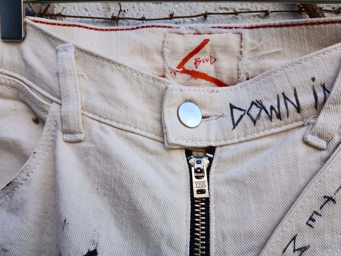 (ss18/유니크)BOND "world impact" 핸드페인팅스키니진 상품이미지2