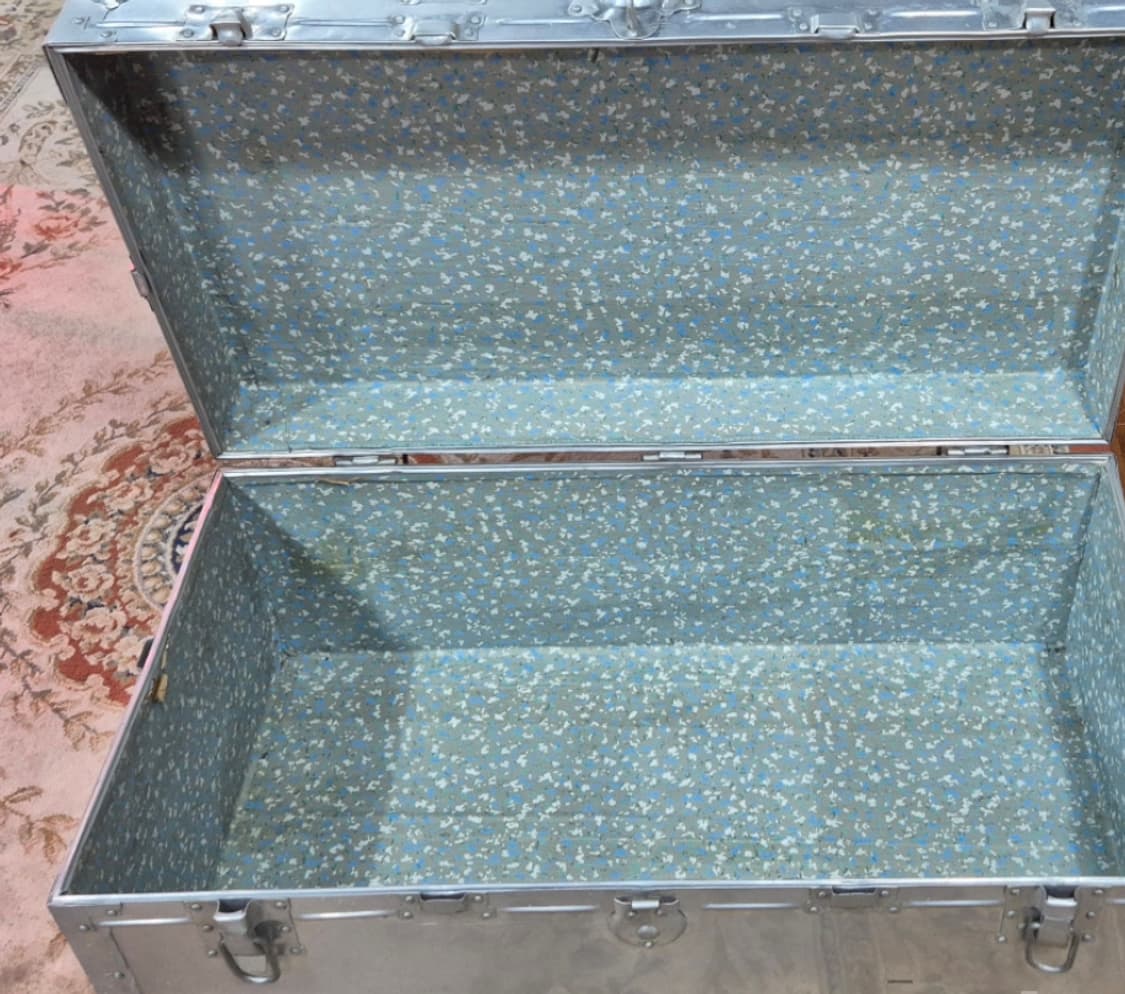 빈티지 알루미늄 대형 케이스 테이블 수납 상품이미지4