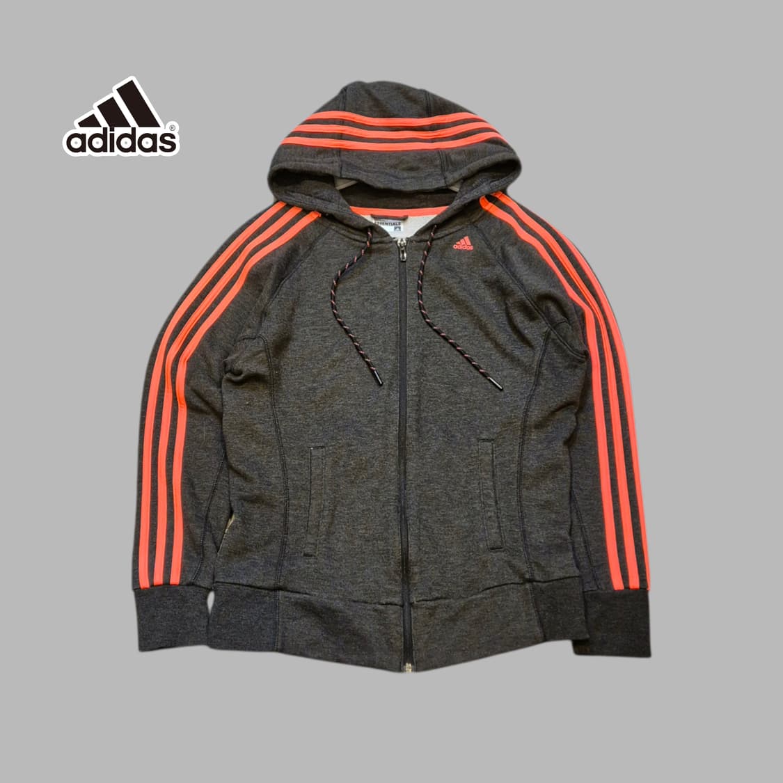 여성-S 아디다스 차콜 후드집업  상품이미지1