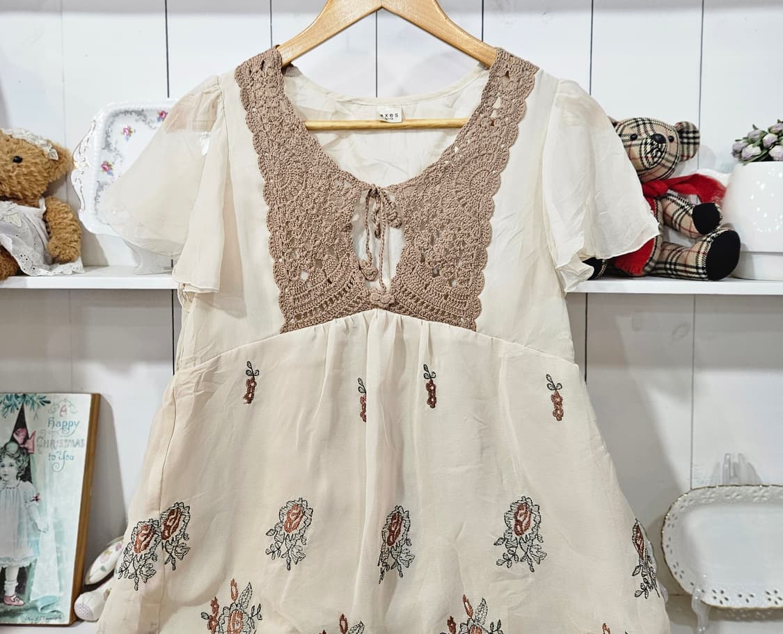 엑시즈팜(axes femme) 크로쉐 레이스 자수 원피스 상품이미지3