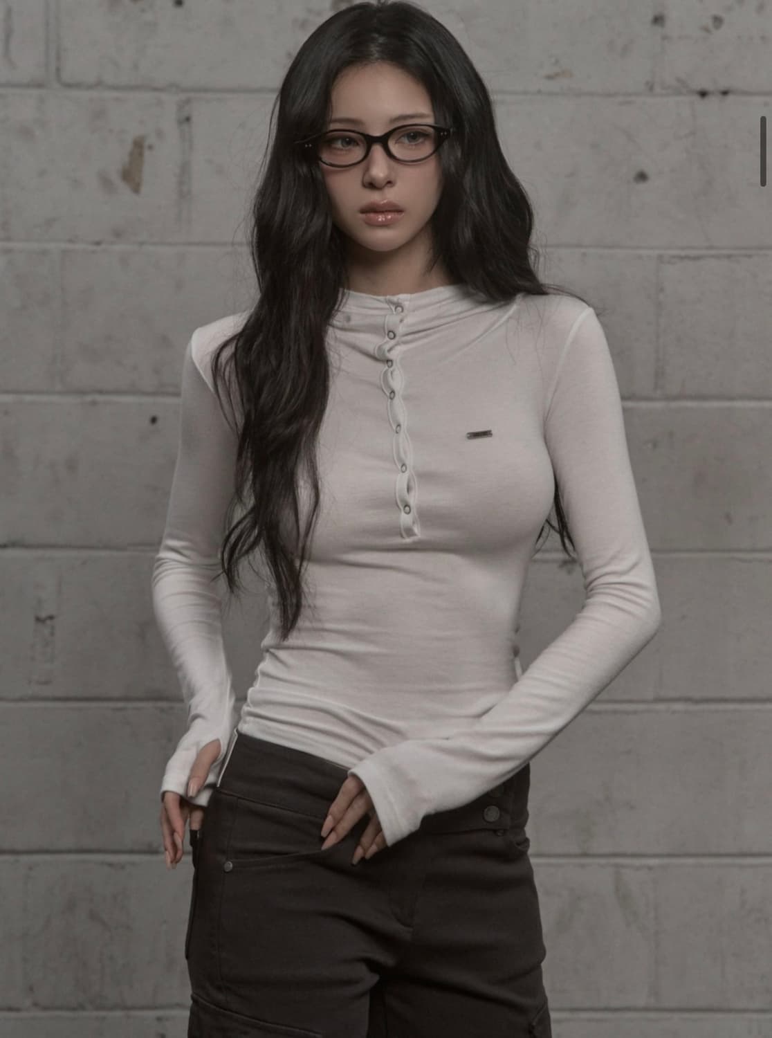 (새제품,텍있음) 카키포인트 신상 하이넥 후드 탑 상품이미지2