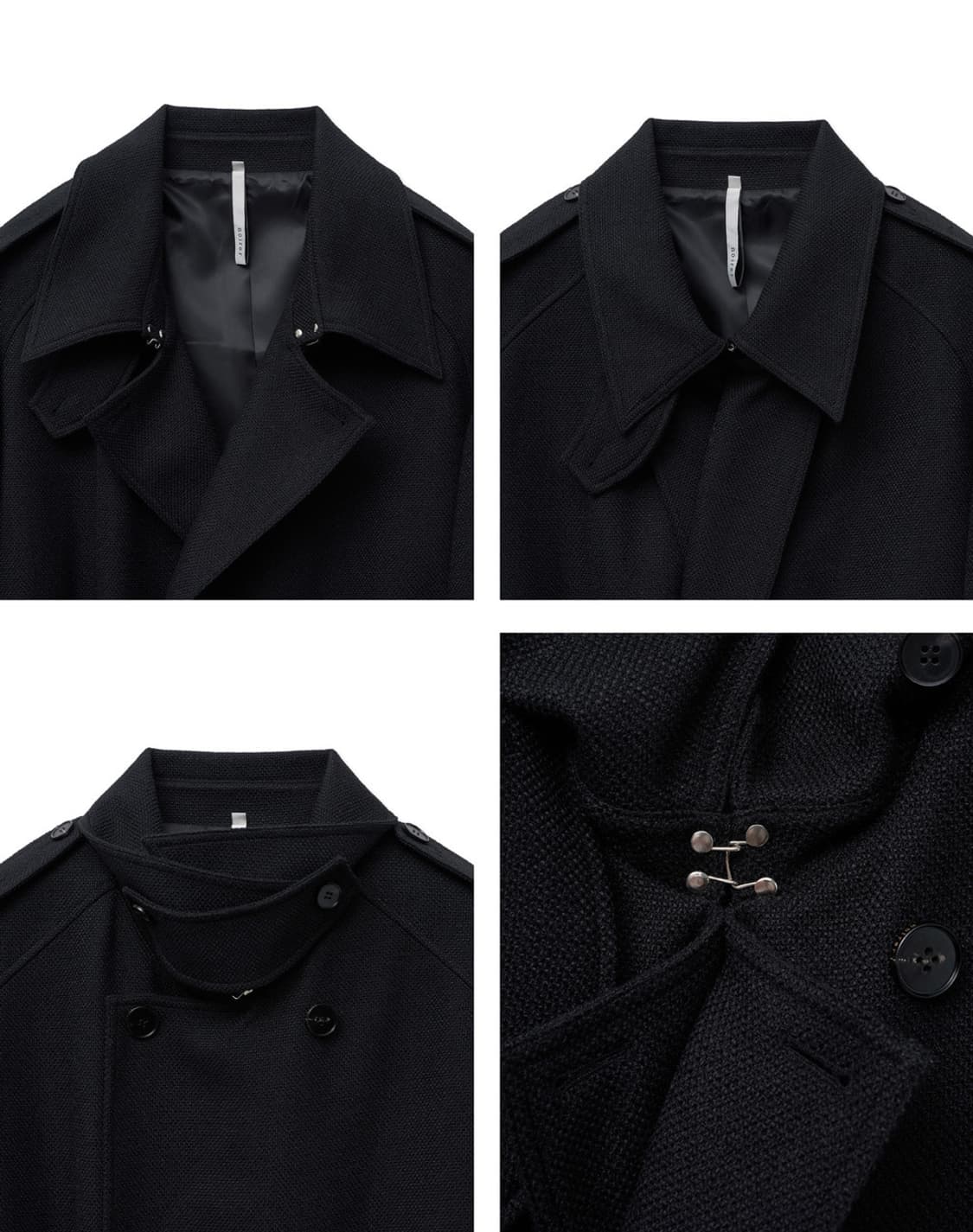 울 트위드 오버핏 트렌치 코트 상품이미지5