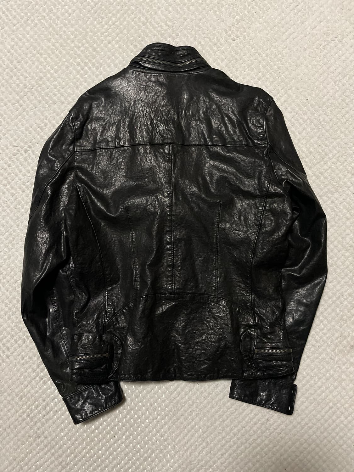 광희시장 웨스턴 무드 2WAY 램스킨 양가죽 절개 포켓 레더 자켓 상품이미지2