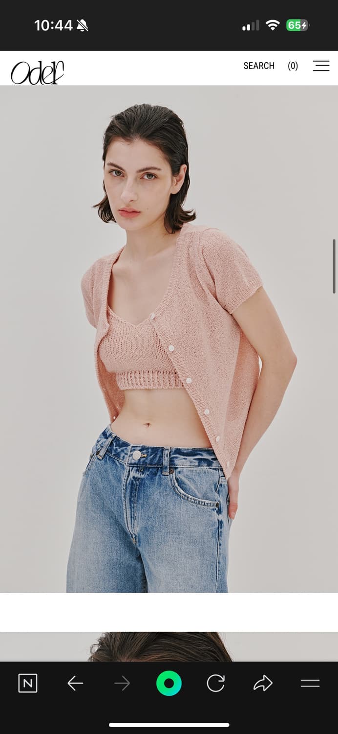 오디에르 ODER 스파클 투웨이 반팔 가디건 핑크실버 상품이미지6