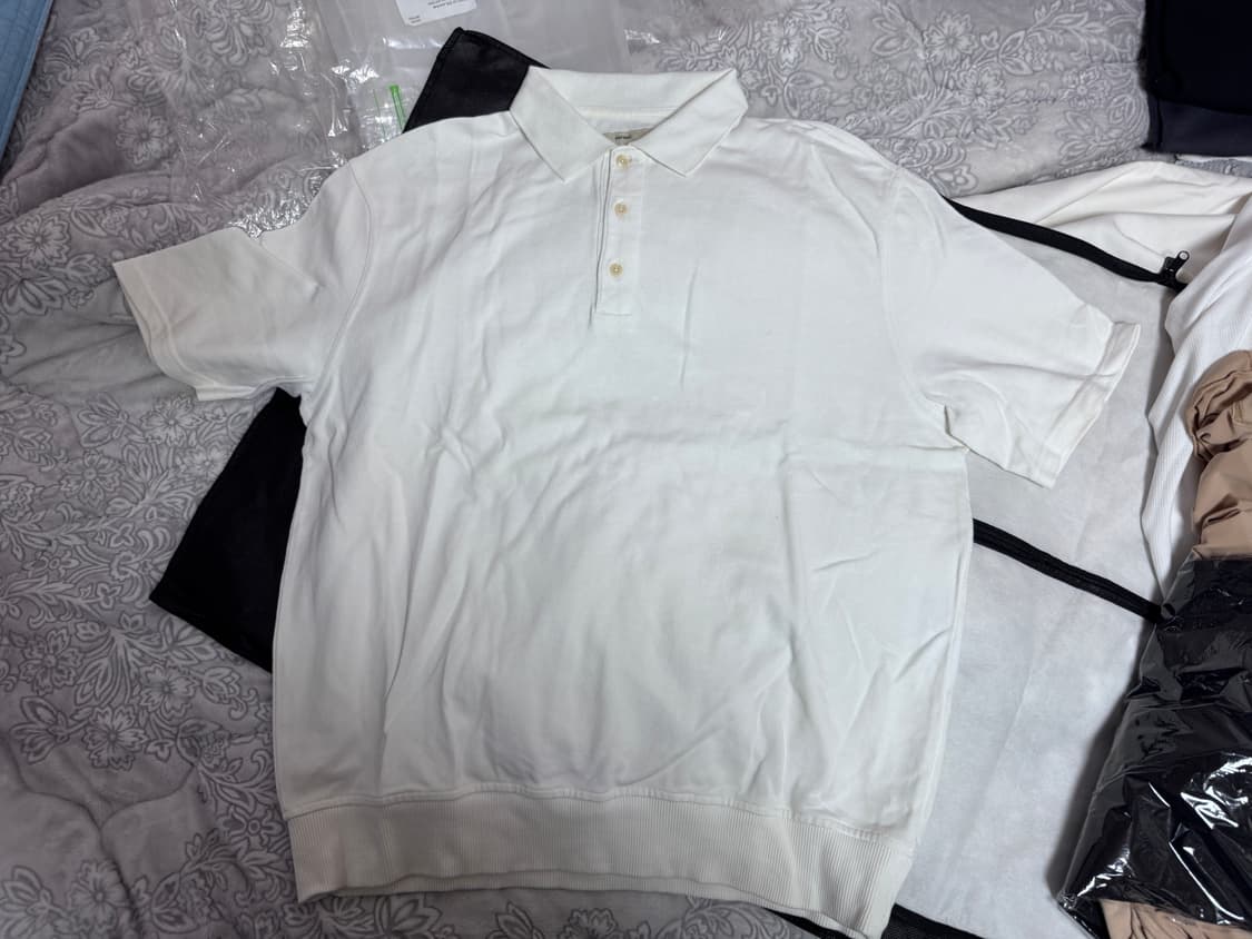 포터리 코튼 컴포트 카라 티셔츠 오프화이트 2사이즈  상품이미지3