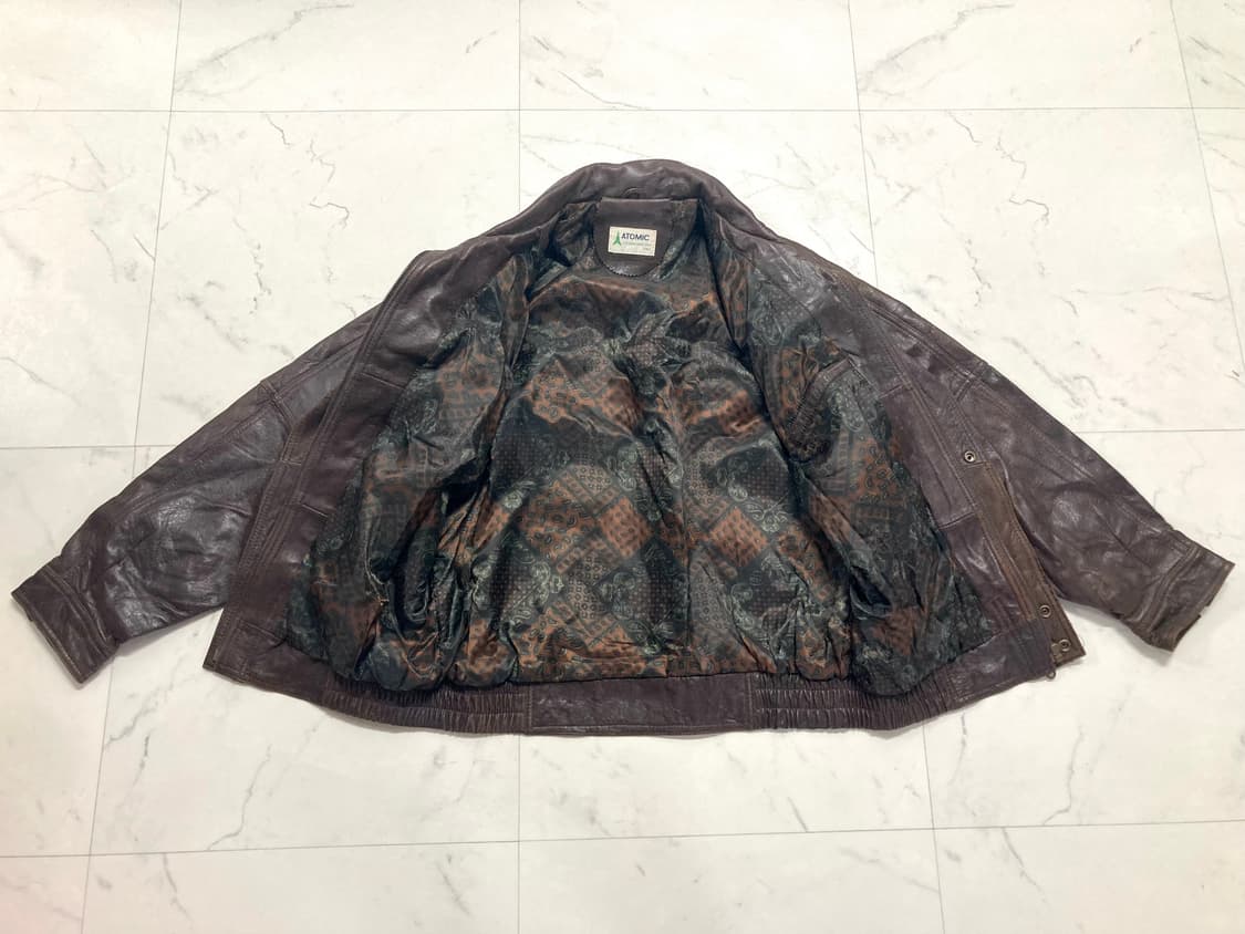 90s 아토믹 양가죽 램스킨 레더 봄버 자켓 100-105 상품이미지3