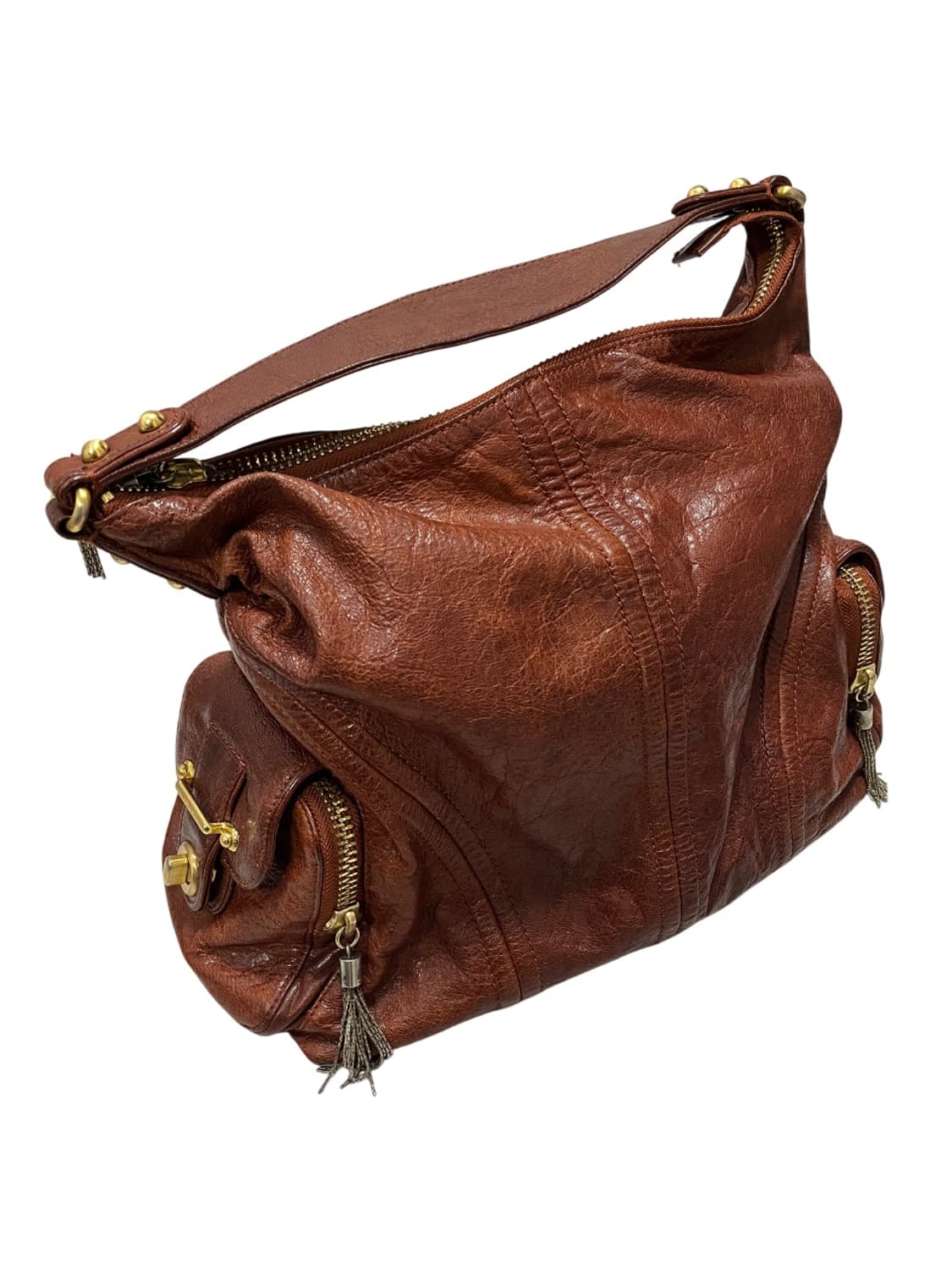 빈티지 소가죽 숄더백 레드 상품이미지1