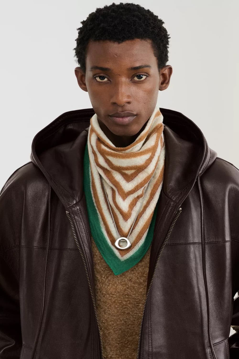 자라 SRPLS 후드 레더 가죽 자켓 다크 브라운 L-XL 상품이미지5