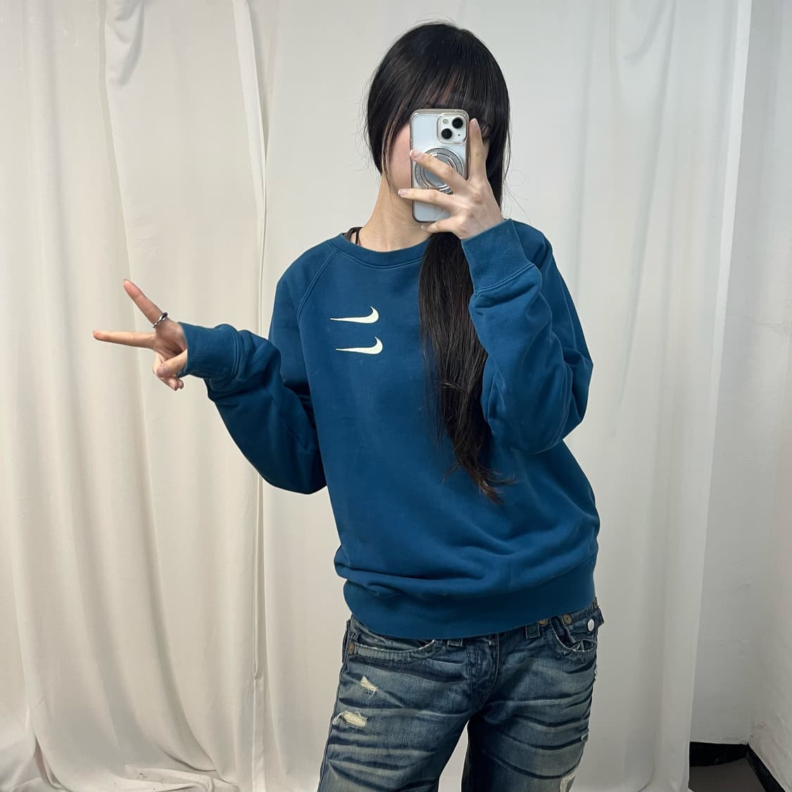 Nike blue double swoosh sweatshirt  상품이미지2