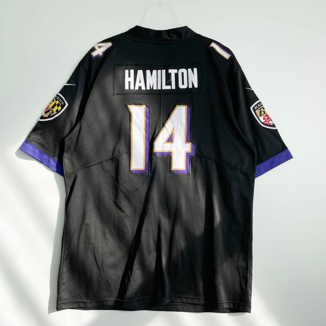 D2 나이키 NFL 볼티모어 레이븐스 카일 해밀턴 풋볼 저지 XL사이즈 상품이미지3