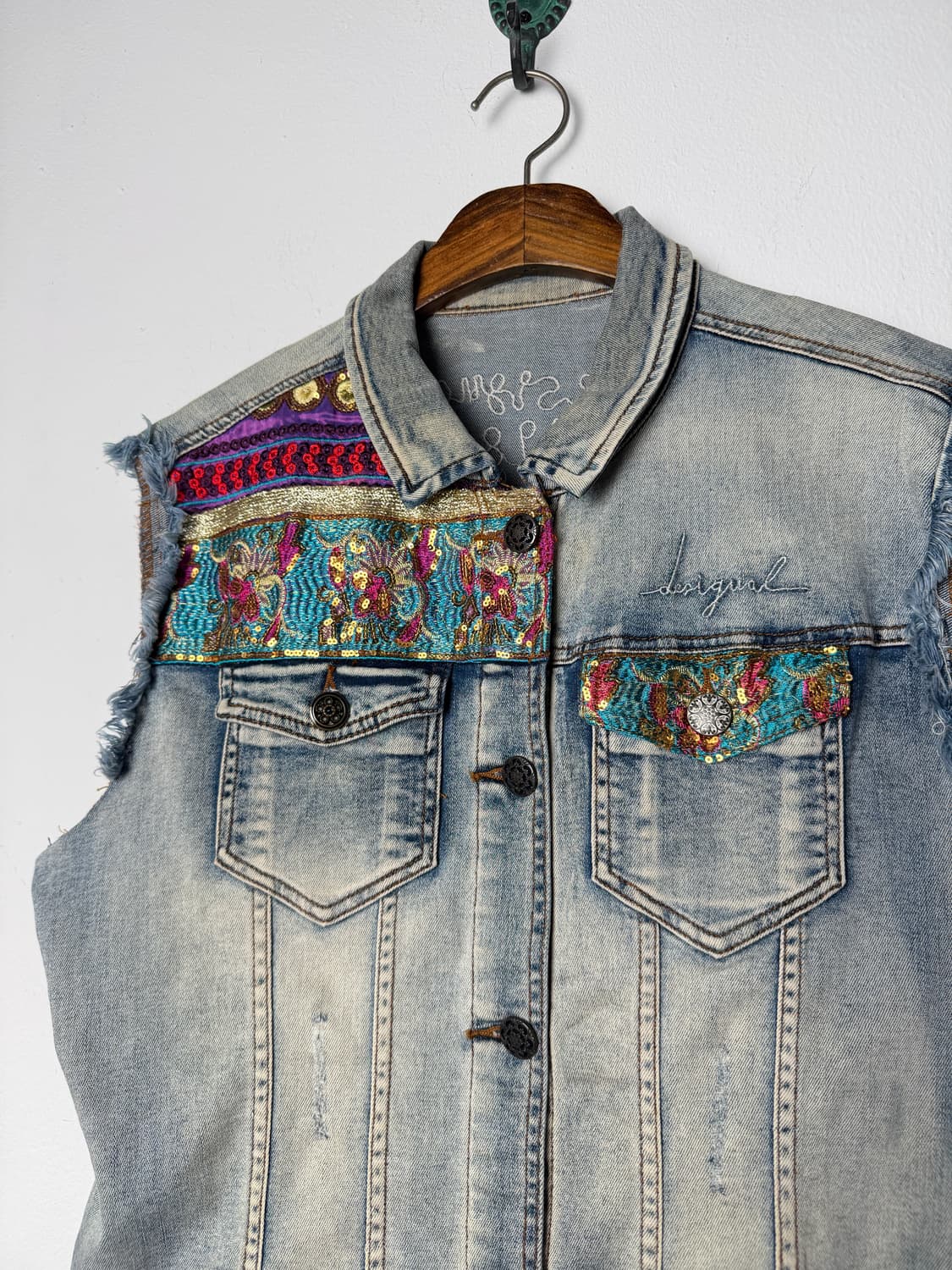 Desigual 시퀸 패치 데님 베스트 상품이미지2