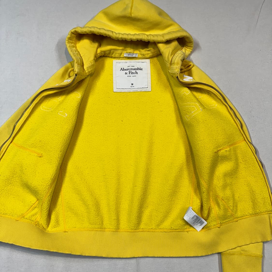 M) 아베크롬비 패치로고 후드집업 옐로우 상품이미지6