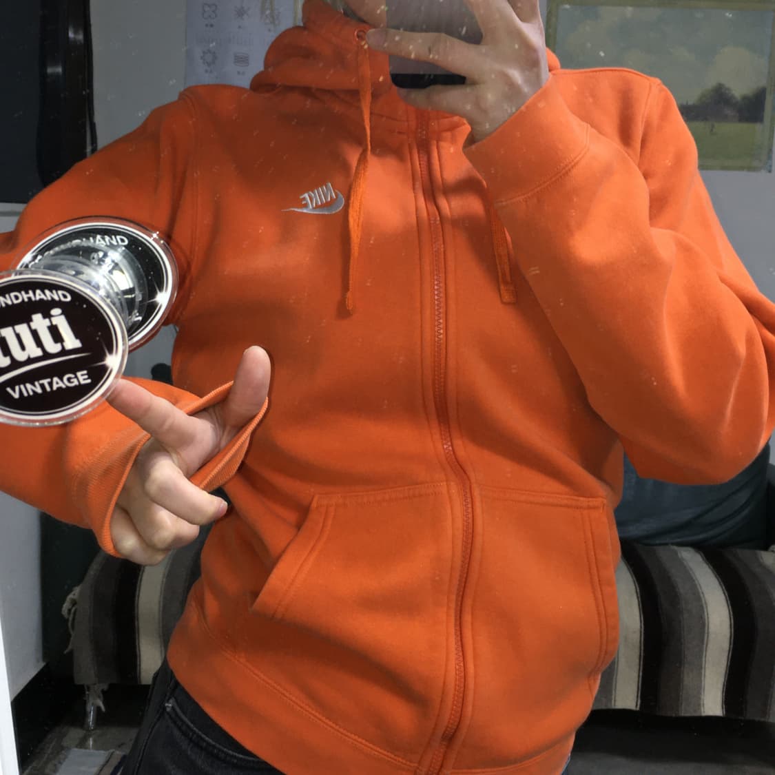 투티 / 0168 나이키 오렌지 후드 집업 스포티 상품이미지2