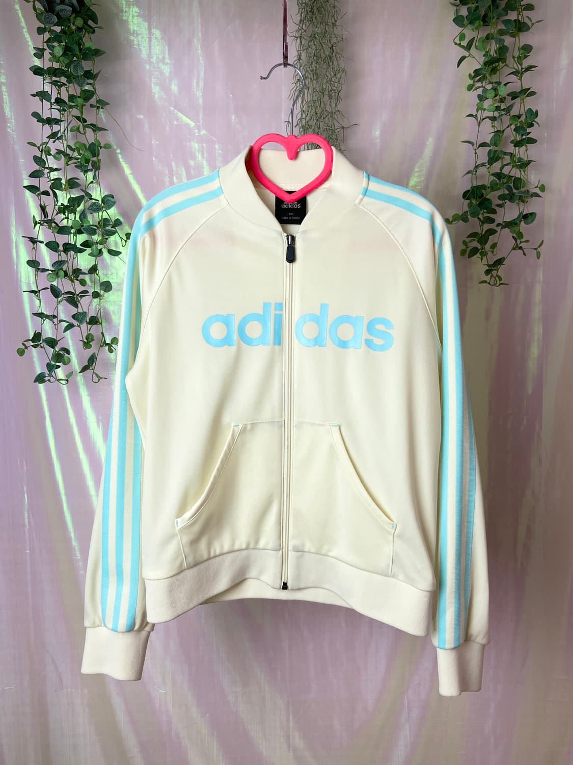 Adidas 아디다스 아이보리 하늘배색 져지 집업 상품이미지1