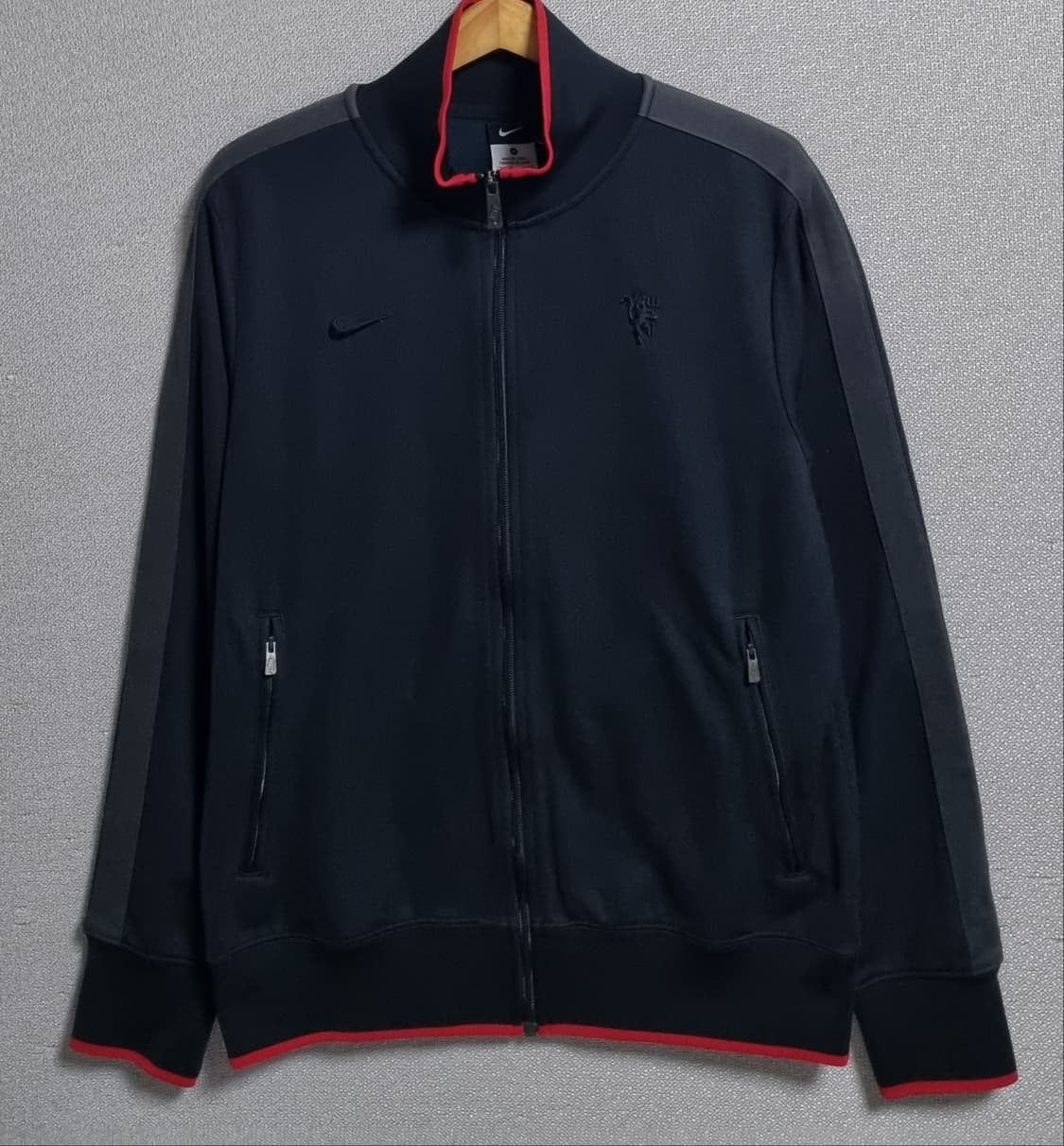 오버핏 M ) 나이키 맨체스터유나이티드 맨유 블랙 져지 트랙탑 상품이미지1