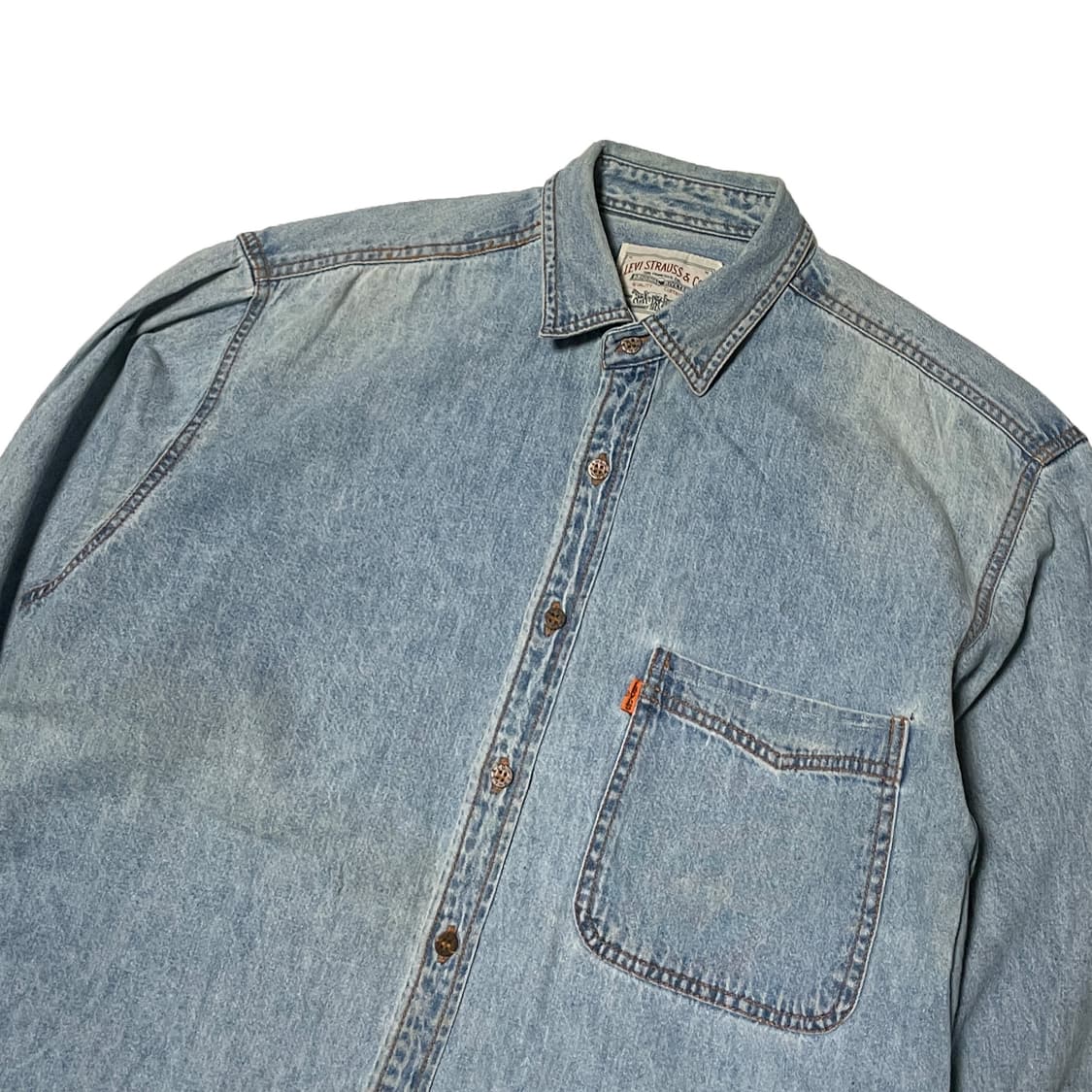 80s 리바이스 빈티지 오렌지탭 데님 셔츠 상품이미지3