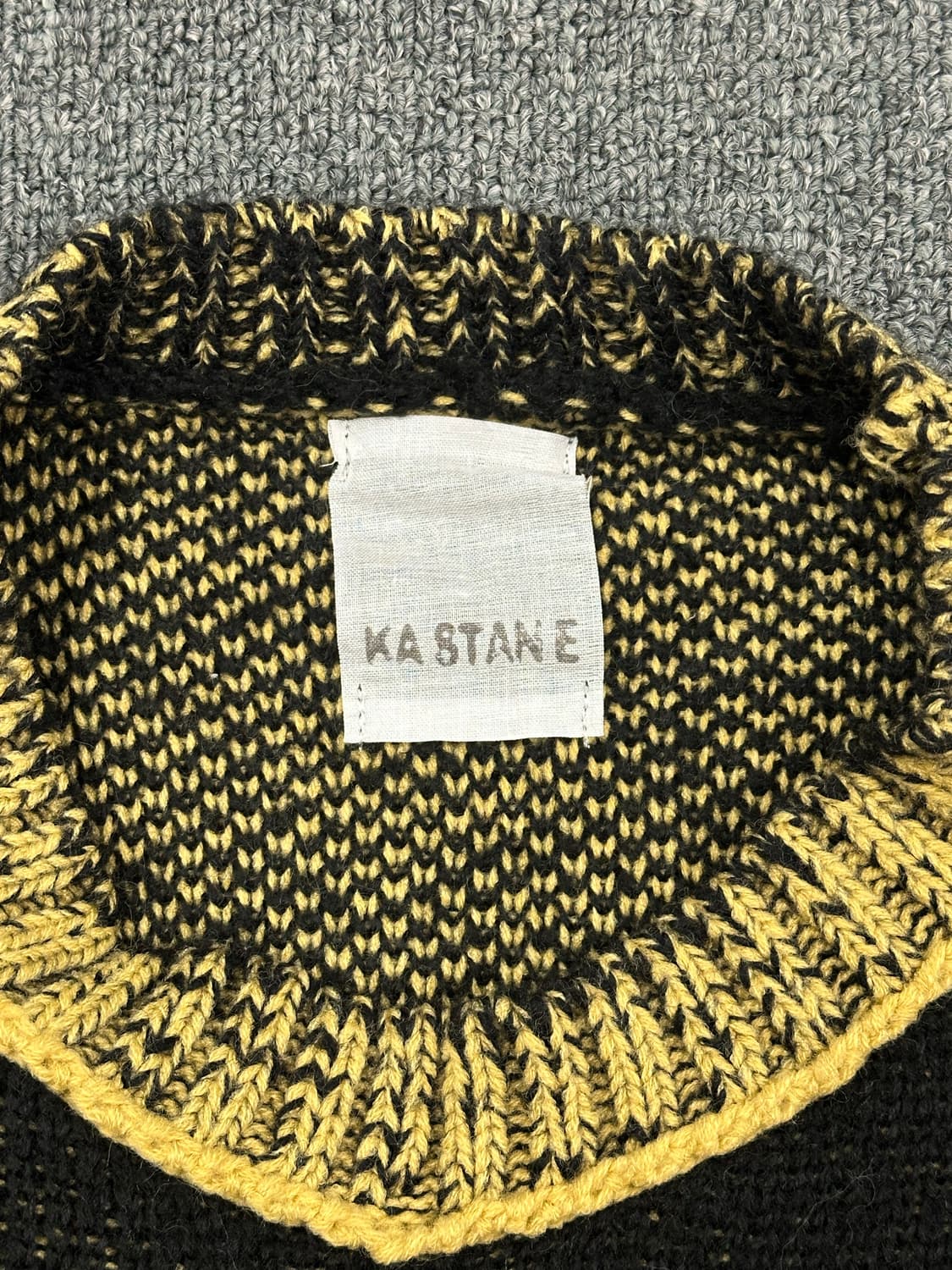 OS)카스타네 빈티지 배색 니트 스웨터 상품이미지5