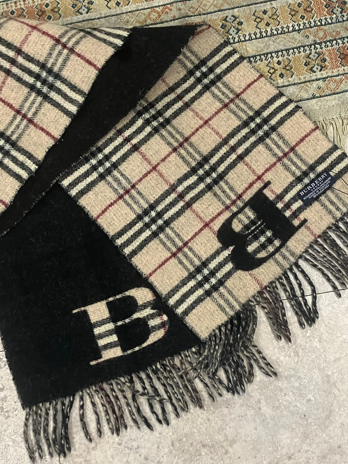 버버리 체크 롱 머플러 브라운 블랙 #csz2287 상품이미지1