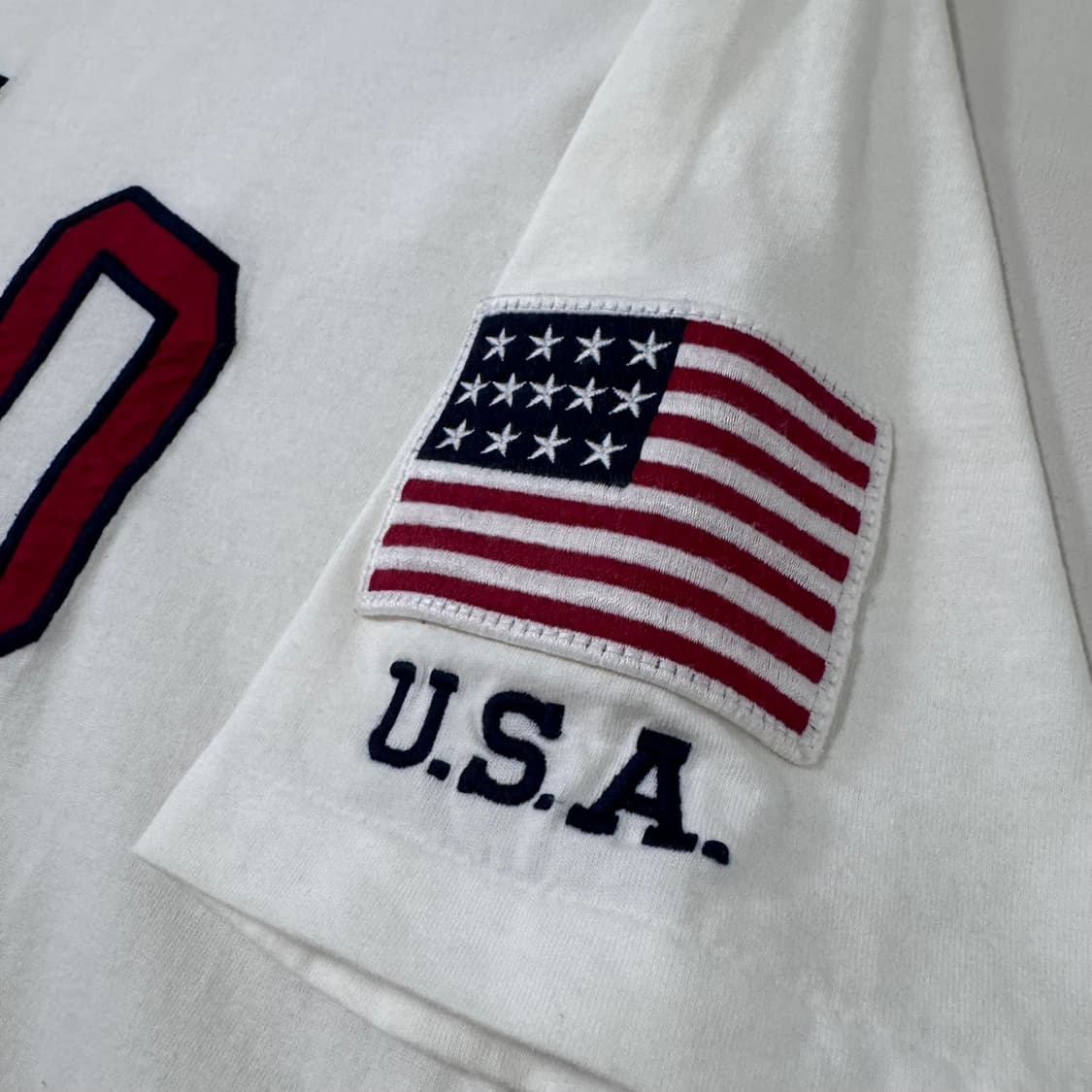 신형 폴로 랄프로렌 USA 빅로고 화이트 티셔츠 상품이미지3