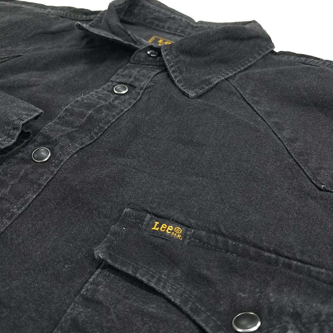CN129 2XL LEE 리 흑청 데님 웨스턴 긴팔 셔츠 남방 상품이미지5