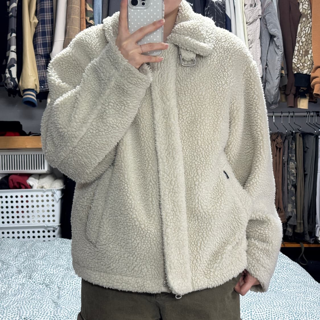 커버낫 보아 플리스 뽀글이 무통 자켓 상품이미지1