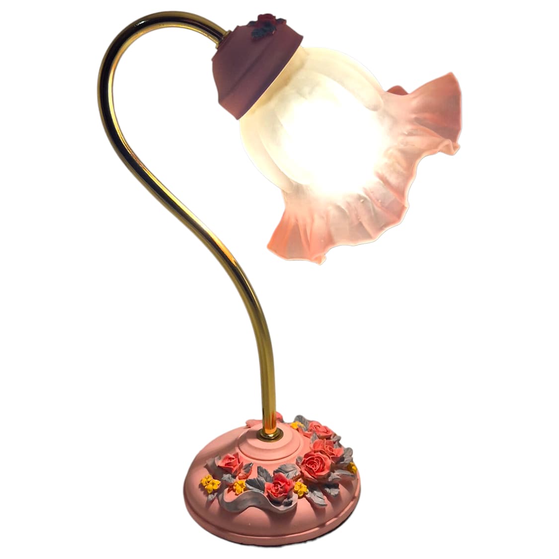 90s 키시마 꽃포지 불투명 프릴 테이블 램프 상품이미지1