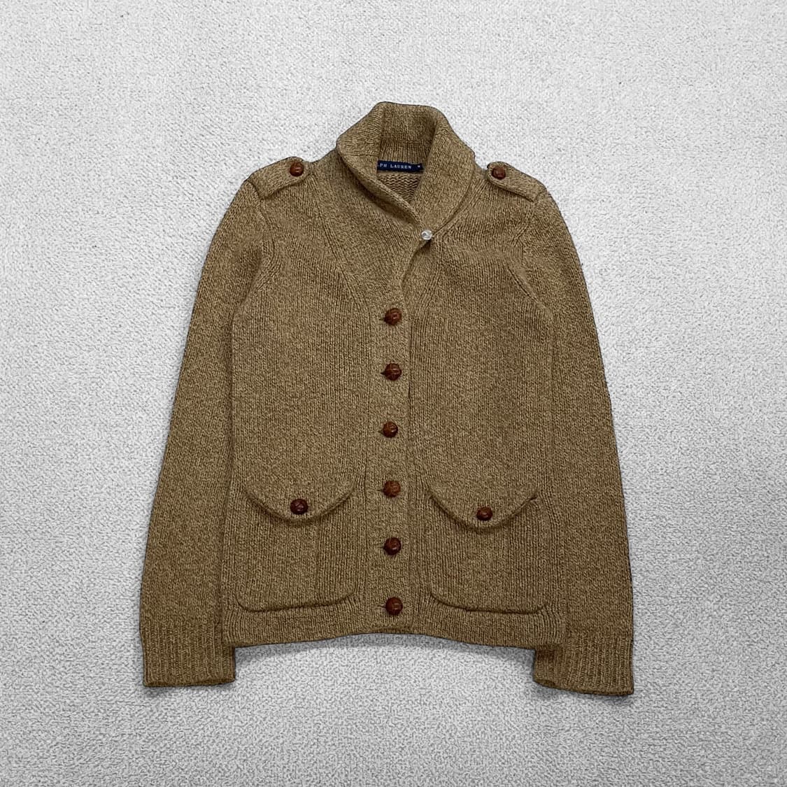 폴로 랄프로렌 숄 카라 가디건 니트 브라운 상품이미지2