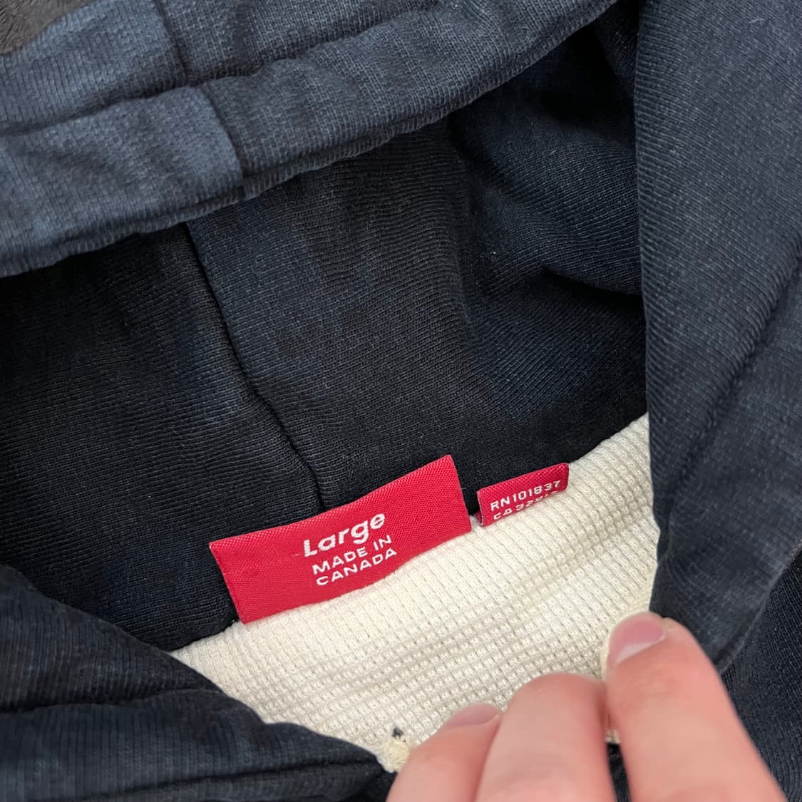 슈프림 아플리케 로고 써멀 후드집업 블랙  상품이미지7