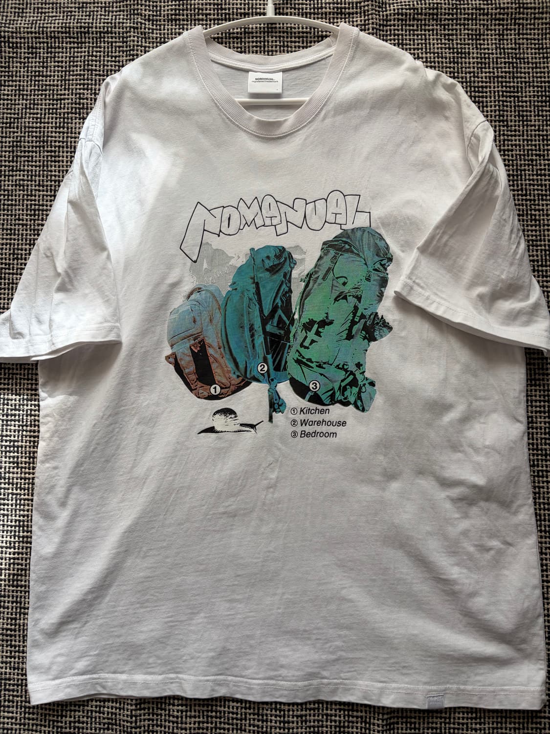 노매뉴얼 백팩 티셔츠 화이트 XL 상품이미지1