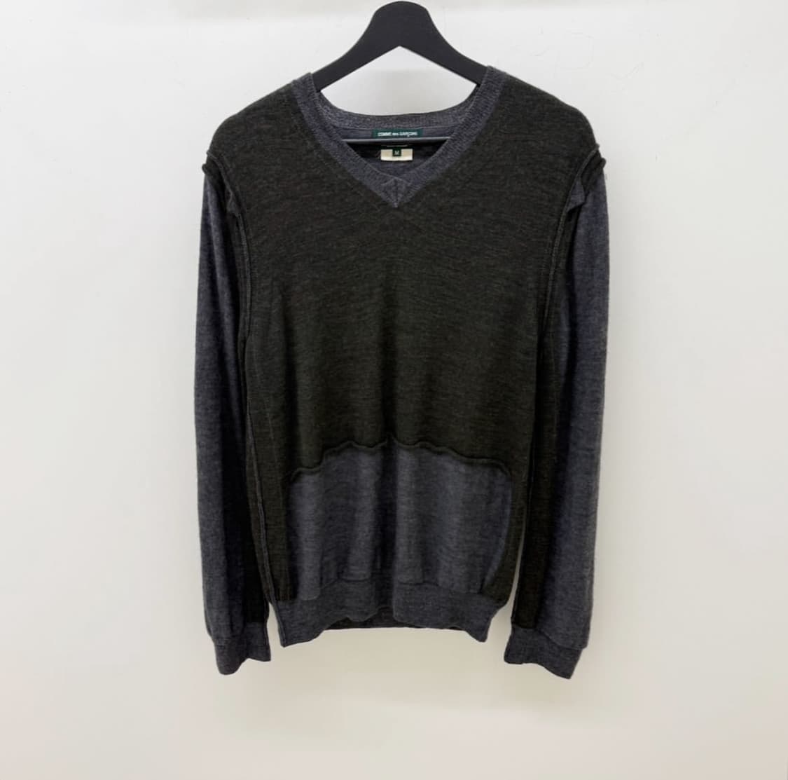 꼼데가르송 옴므플러스 에버그린 v넥 니트 상품이미지1